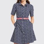 Draper James  Americana Dress Size 4 Fit and Flare Collared Short Sleeve Dress Photo 1