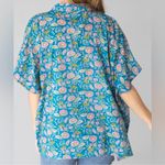 Natural Life Floral Button-Up Top - Blue and Pink Photo 7