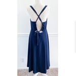 Madewell Navy Cross-Back Midi Fit and Flare Dress Photo 11