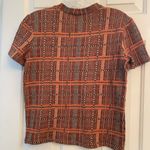 ZARA  Madras Top Burnt Orange & Black S Photo 5
