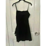 Princess Polly  Black Linen Wrap‎ Dress size 6 EUC Photo 4