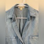 Cloth & Stone  Women Split-Back Chambray Buttondown Shirt Size Large Blue Hi-Low Photo 6