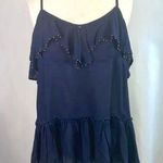 Free People  Navy Blue Studded Layered Tank Top‎ Womens Size XS Photo 0