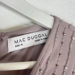 Mac Duggal  Stripe Long Sleeve Midi Dress in Vintage Lilac Size US 16 NWT Photo 5