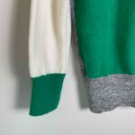 Vine & Love Womens Color Block Long Sleeve Crewneck Green Black Sweater Small Blue Photo 5