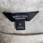 Vera Wang Simply Vera  Light Gray Tie Back Short Sleeve Tee Shirt (XL) Photo 4