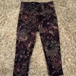 Gaiam Floral Paisley Purple Cropped Leggings Photo 1
