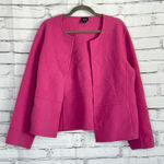 Eileen Fisher Pink Boiled Wool Cashmere Open Front Jacket Women’s Large Minimal Photo 0