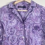 Lauren Ralph Lauren Purple Paisley Nightshirt Pajama Embroidered Size S Designer Photo 1