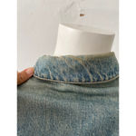 American Vintage Vintage Unisex snap button faded rustic blue denim jacket with nostaglia pins M Photo 9