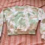 Free People Tie-dye crop top sweater thick heavy cotton crewneck cozy warm loungewear Photo 0