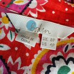 Boden Evangeline Linen Tunic Dress in Red Pop Mexican Paisley Size 4 petite Photo 9
