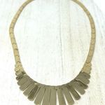 Solid 14K yellow gold Egyptian revival fringe bib necklace, vintage Photo 8
