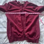 Y2K Melrose Chic Burgundy Button Front Knit Cardigan Women’s Medium Long Sleeve Red Photo 11