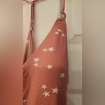 WET Swimwear LA Rose Stars One Piece Back Tie Swimsuit Pink & White Size Small Photo 6