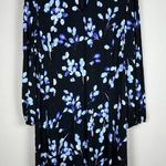 Sabrina Collective Midi Dress 4X Black Purple Floral Sheath Keyhole Long Sleeve Photo 0