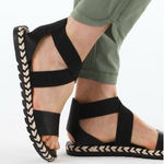 Sorel Ella II Leather Strappy Stretch Sandal 8.5 Minimalist Espadrille Flats Photo 0