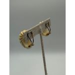 VTG Chunky Swirl Hoop Earrings Cream Gold Tone Clip On Statement Retro Photo 3