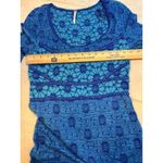 Free People  Blue Bontanical Forest Crochet Flower Lace Dress Size Medium Photo 9