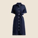 J. Crew Navy Blue Capitaine Linen Shirt Photo 1