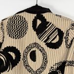 Handmade Vintage Womens Abstract Mixed Media Fine European Reversible Tapestry Jacket Med Photo 5