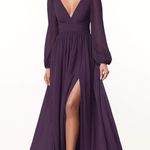 Azazie Norah Chiffon Plum Bridesmaids Dress Photo 0
