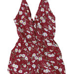 Natural Life  Red Floral Polka Dot Romper S Boho Summer Daisy Print Cute Photo 0
