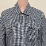 Peck & Peck  Checkered blue and white denim woman jacket size LARGE Photo 1