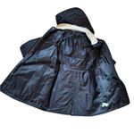 Ralph Lauren Quilted Litchfield Loden Hoodie Jacket Coat Black Label Sherpa Sz L Photo 5
