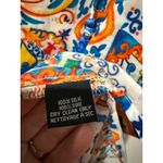 Tolani  Silk Tunic Dress Women Sz L Floral Multicolor Boho Artsy Tassel Peasant Photo 5