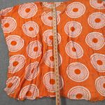 Orange Swim Coverup Tunic One Size Drawstring Orange White Hand Made Rayon Flowy Photo 2