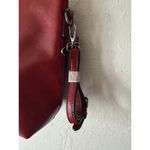 NWOT Elegant Faux Leather Tote with Removable Long Strap in Burgundy Red Photo 3