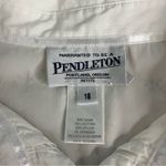 Pendleton  Petites Button Down Ruffle White Long Sleeve Shirt Women’s Size 18 Photo 3