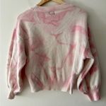 Princess Polly  White and Pink Tie Dye Wool Blend Sweater Balloon Sleeves Photo 1