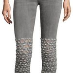 Brockenbow Distress Embroidered Al Jarretelle Grey Emma Skinny Jeans, sz. 25 Photo 0