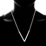 Silver Initial Stainless Steel Pendant Necklace Letters A Photo 0