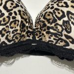 Victoria's Secret Victoria’s Secret Strapless Push Up Padded Bra 36D Lace & Animal Print Jaguar Photo 3