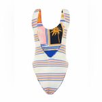 Maaji NWT  Paradise Postals Claire Low Back One Piece Swimsuit Reversible Photo 5