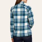 Eddie Bauer Teal Plaid Ultra Soft Fleece 1/4 Zip Long Sleeve Pullover Top M Photo 4