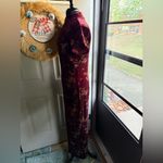 Vintage Scott McClintock mock neck Asian velvet column dress, size 8 Red Photo 9