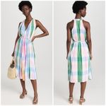 Mille Marilyn Belted Sleeveless Cotton Midi Dress in Pastel NEW Small Blue Photo 5