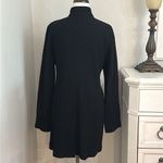 Eileen Fisher Stand Up Collar Waffle Knit Long Dress Jacket Black Size Large Photo 3