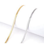 Boutique 3mm Gold Herringbone Necklace | Gold Plated‎ Sterling Silver Photo 12