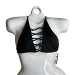Dippin Daisys Caged Bikini Swim Top Size‎ S Criss Cross Front Black Strappy NWT Photo 0