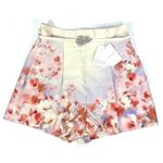 Zimmermann  Crush Belted Twill Shorts US 6 Scarlett Floral Silk Cotton NWT AU 1 Photo 3