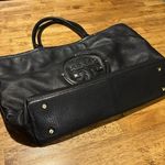 Tory Burch Maisey Shopper Tote Handbag Soft Black Leather Gold Accents Photo 2