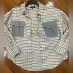 Oversized Flannel Shacket Blue Size M Photo 8