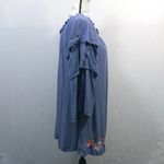 Dizzy Lizzy Blue Ruffle Off Shoulder Embroidered Dress Size M Photo 4