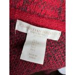 Christian Siriano Womens Red Plaid Cardigan Sweater L Wool Blend Double Photo 5