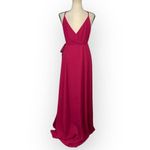 WAYF The Angelina Slit Wrap Maxi Gown Women's Small Pink Sleeveless Side Tie NWT Photo 3